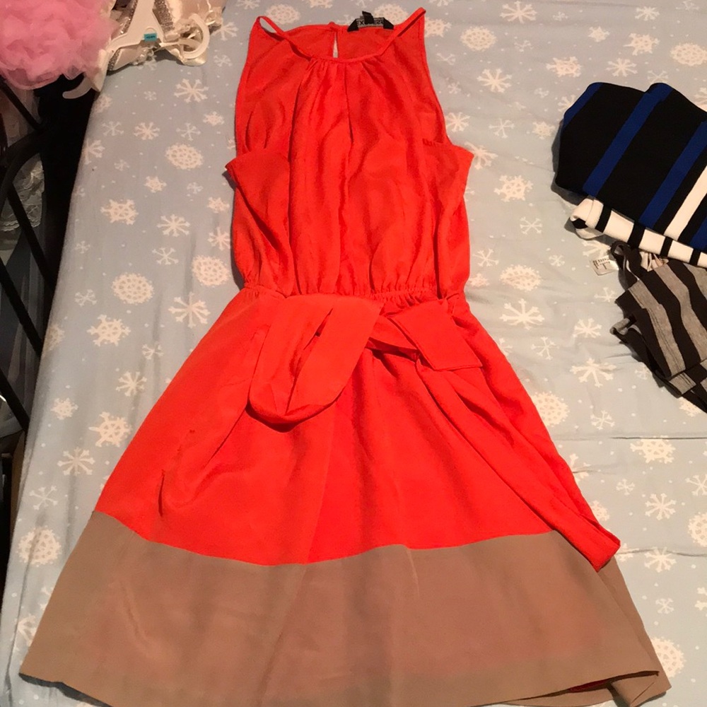 Express orange and khacki summer dress size medium